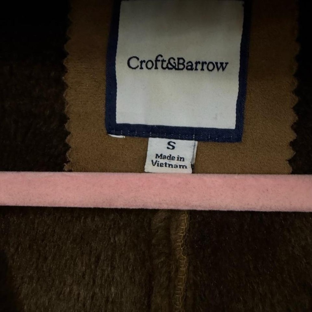 Croft And Barrow Faux Shearling Hooded Coat Women's Small Brown Boho Y2K - Picture 6 of 8